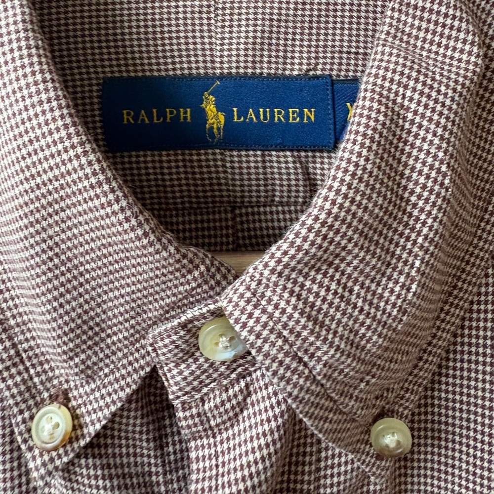 Ralph Lauren Brown Microcheck Button-Down Shirt - Picture 6 of 13